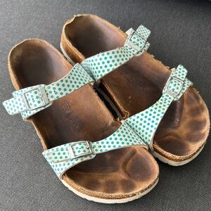 Birki’s by Birkenstock Blue & White Polka Dot Sandals Womens size 8| Nautical